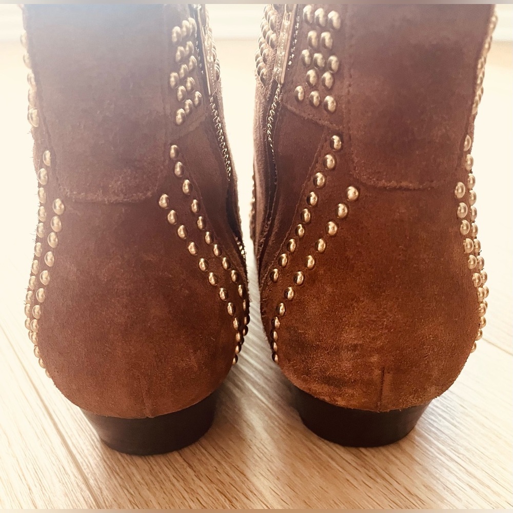 Annie Bing Camel Brown Suede Charlie Studded Western Booties Size 9 - Picture 5 of 5